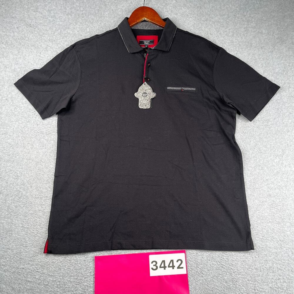 Visconti Black Casual Polo Shirt Classic Mens XL NEW NWT